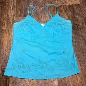 Early 2000’s Blue Embellished Women's Top